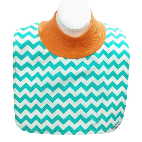 Aqua & White Chevron w/Cantaloupe Collar